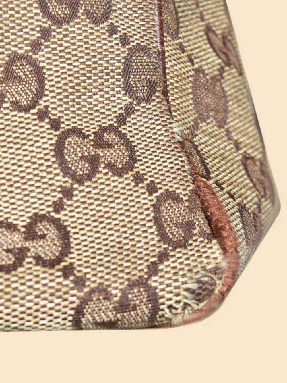 Gucci GG Canvas Web Stripe Tote Bag Vintage Brown Monogram Italy - Picture 11 of 16